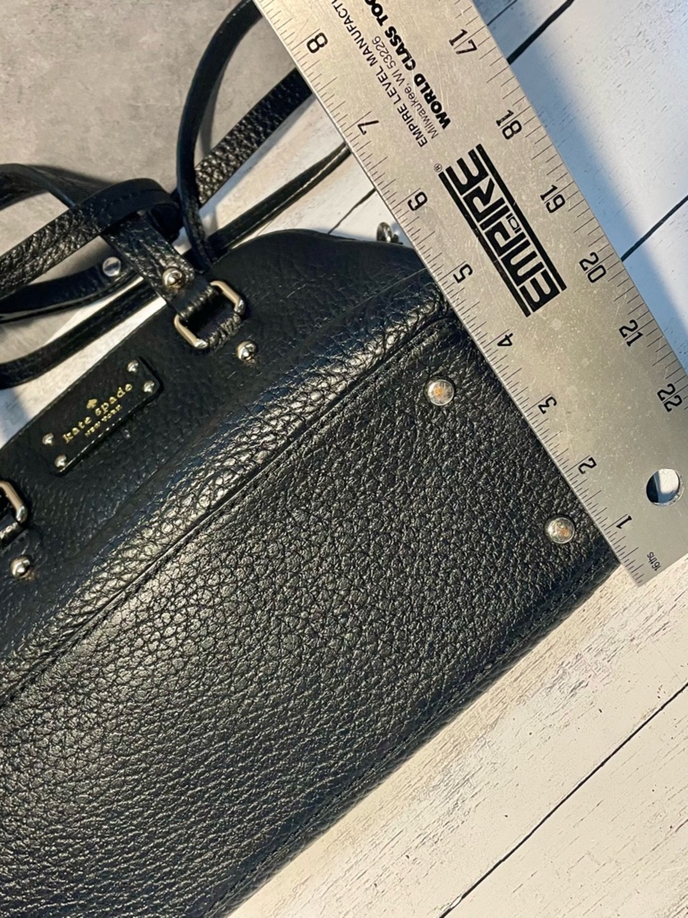 kate spade Black Pebbled Leather Satchel with Crossbody Strap - Picture 9 of 15